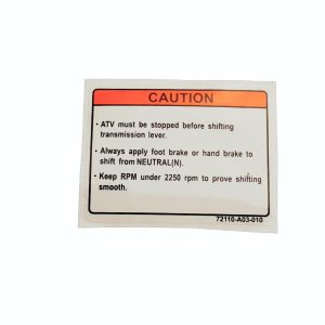 Warning Sticker,Gearshift