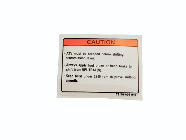 Warning Sticker,Gearshift