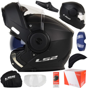 KASK MOTOCYKLOWY SZCZĘKOWY LS2 FF902 SCOPE SOLID MATT BLACK roz.XXL