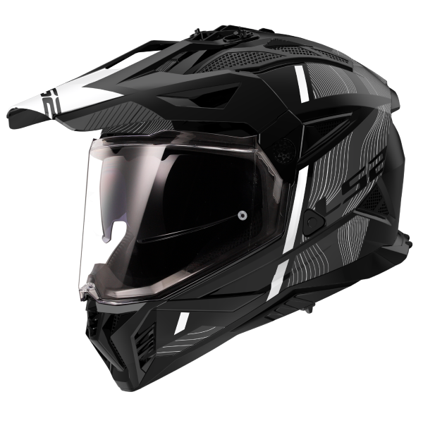 LS2 MX702 PIONEER II HILL MATT BLACK WHITE-06 XS 467022211XS