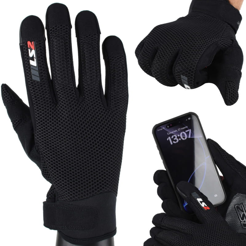 Rękawice Motocyklowe LS2 Cool Man Black M - obrazek 8