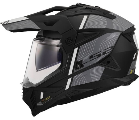 LS2 MX702 PIONEER II HILL MATT BLACK WHITE-06 XS 467022211XS